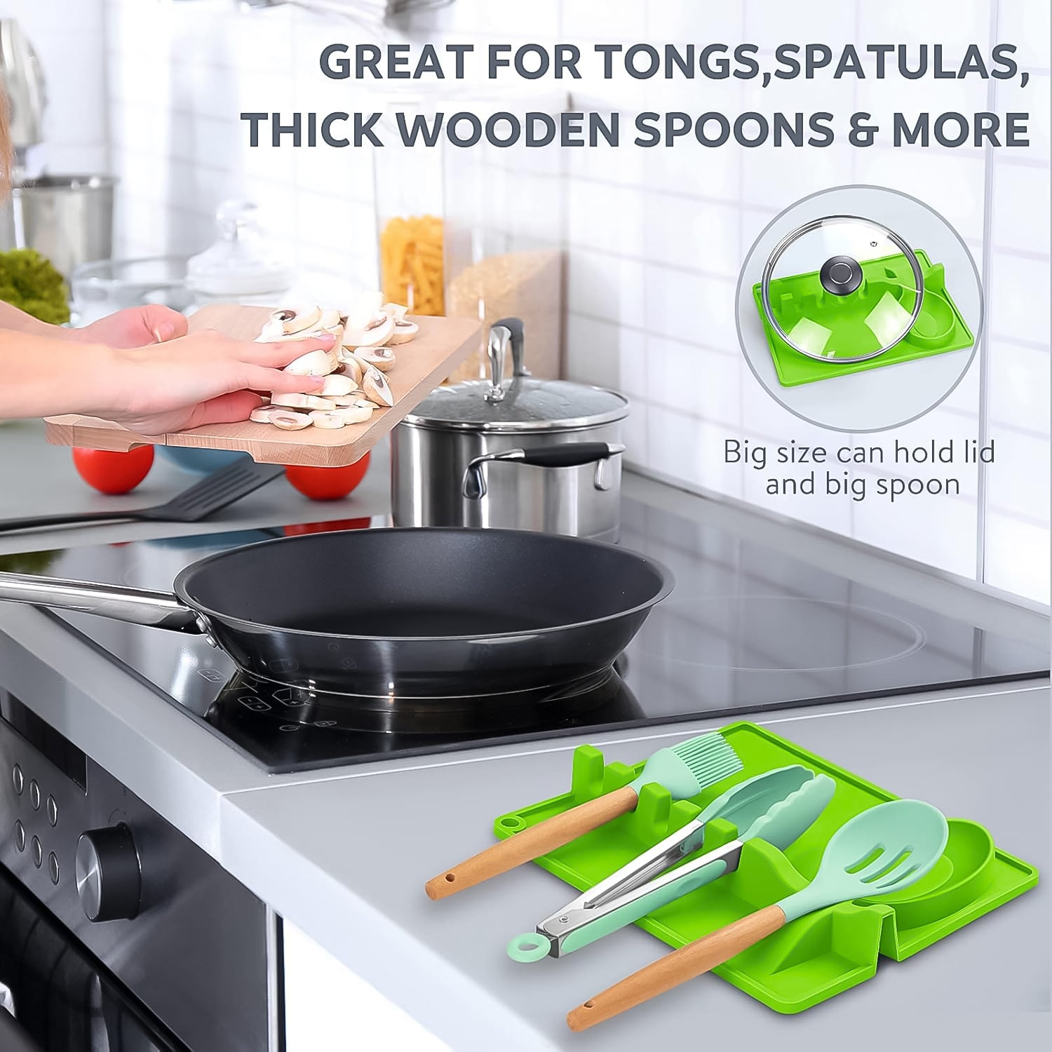 4-Slots Silicone Multifunctional Spoon Holders Fork Spatula Rack (1 Pc) 4-Slots Silicone Multifunctional Spoon Holders Fork Spatula Rack (1 Pc)